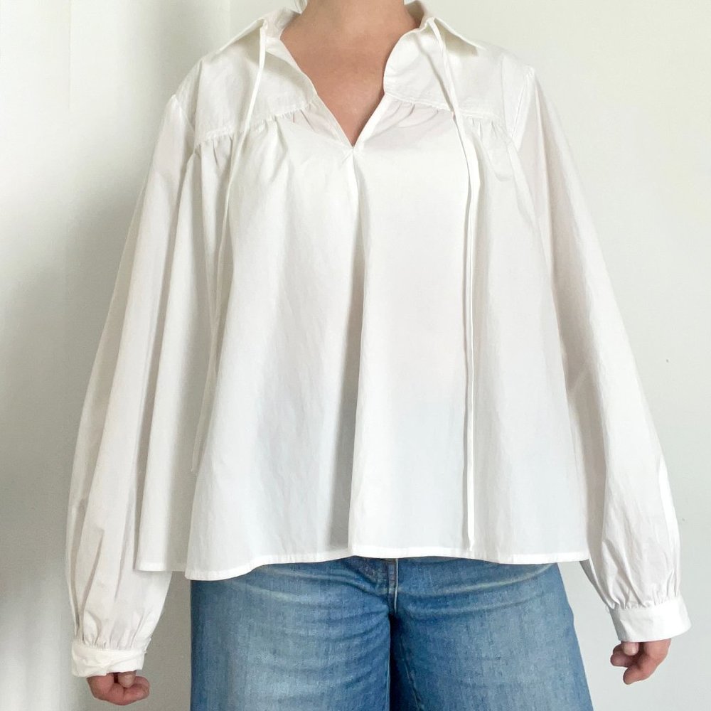 Ciao Lucia White Cotton Blouse Small